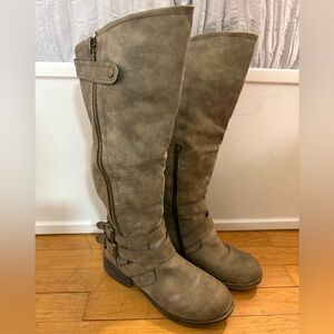 Rampage Grayish/Tan Knee-High Boots